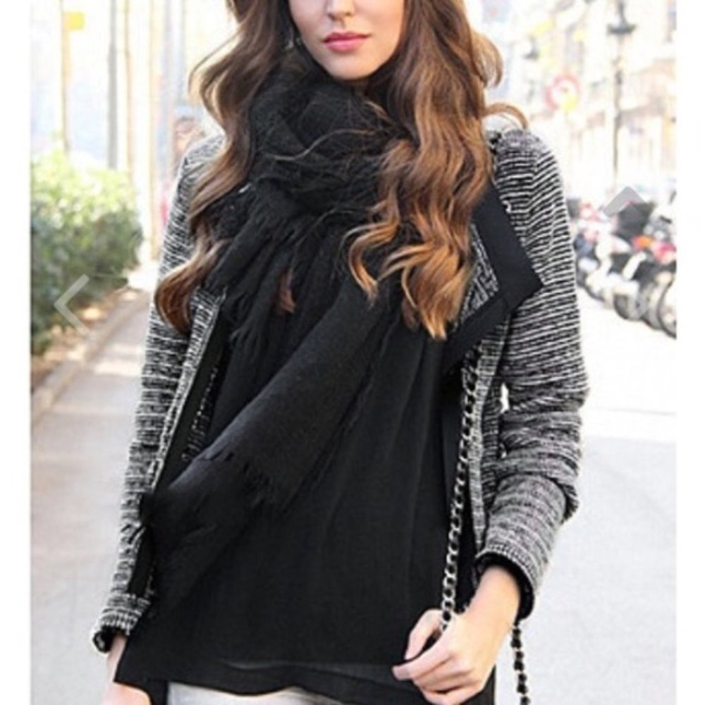 Goodnight Macaroon Tweed-look Blazer Jacket Size Small